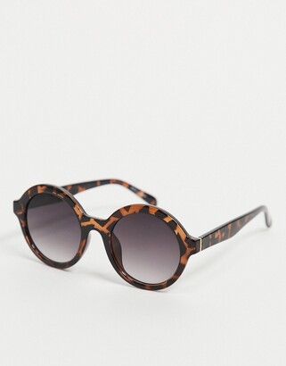 Vero Moda round sunglasses in tortoise shell - ShopStyle