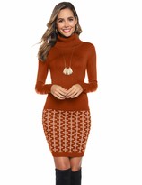 Thumbnail for your product : Hawiton Women's High Polo Neck Knitted Jumper Knitwear Tunic Slim Fit Sweater Dress