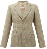 Thumbnail for your product : Maison Margiela Single-breasted Prince Of Wales-check Blazer - Green Multi