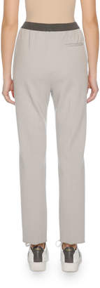 Agnona Wool Jersey Sporty Pants