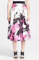 Thumbnail for your product : Milly 'Winter Orchid' Print Midi Skirt