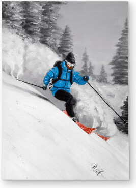 Begin Edition International Inc. Man Skiing in Mountain Rug | Bedroom Sports & Games Decor