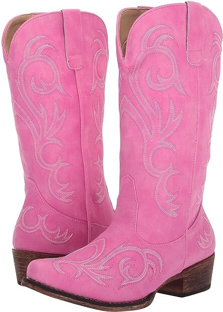 Roper Riley Women's Dress Shoes Hot Pink Faux Leather Vamp : 7.5 M, Synthetic