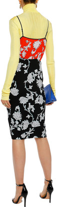 Diane von Furstenberg Ebony Wrap-effect Lace-trimmed Floral-print Crepe Dress