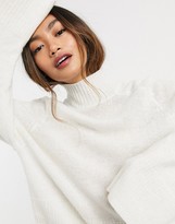 Thumbnail for your product : Weekday Saga oversized turtle neck jumper in oatmeal