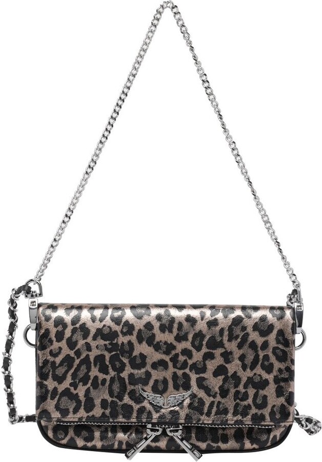 Zadig & Voltaire Rock Nano Metallic Leopard Printed Pouch Bag