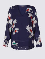Thumbnail for your product : Twiggy Floral Print Waterfall Long Sleeve Blouse
