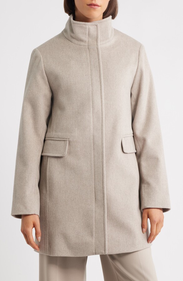 Fleurette Zoey Stand Collar Wool Car Coat