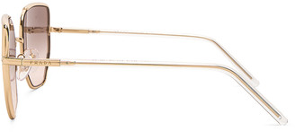 Prada Metal Angular Sunglasses in Pale Gold & Grey Gradient | FWRD