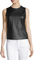 Thumbnail for your product : Theory Emlay LD Browsal Plaid Leather Tank, Black