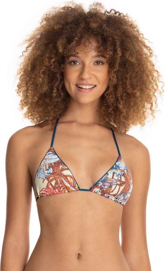 Maaji Womens Sliding Triangle with Embroidery Stitch Bikini Top Swimsuit Bikini Top