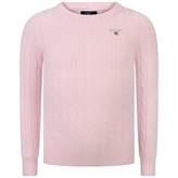 Thumbnail for your product : Gant GantGirls Pink Stretch Cotton Cable Sweater