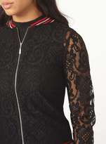 Thumbnail for your product : Dorothy Perkins Black Tipped Lace Knitted Bomber Jacket