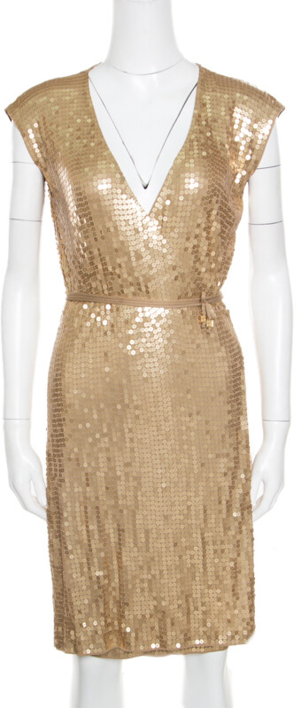 michael kors sequin wrap dress