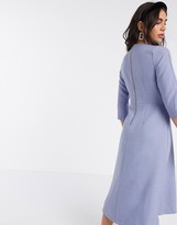 Thumbnail for your product : Closet London midi dress with double tie in lavender