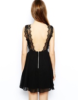 Thumbnail for your product : Elise Ryan Skater Dress with Scallop Lace V Neck