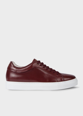 mens burgundy leather sneakers