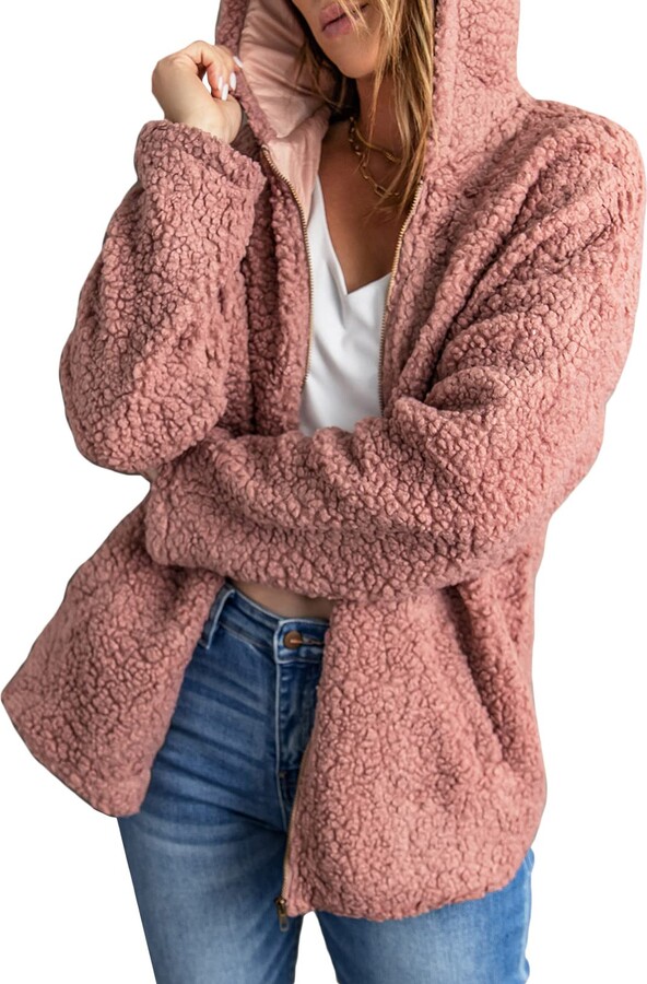 oversized fuzzy jacket with hood