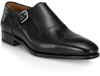 Paul Stuart Giordano Monk-Strap Leather Shoes