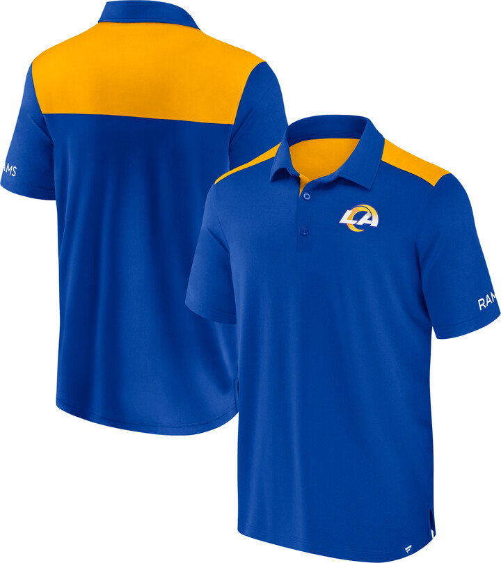 Men's Fanatics Royal/Gold Los Angeles Rams Colorblock Polo