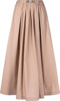 A-line belted midi skirt 