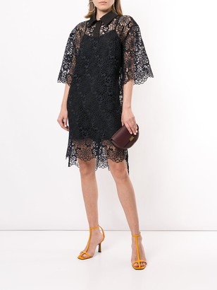 VVB Lace Embroidered Shirt Dress