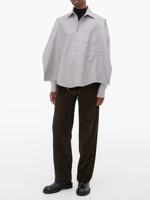 Bless Cotton-twill Poncho-shirt - Light Grey