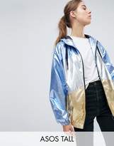 Thumbnail for your product : ASOS Tall DESIGN Tall metallic panel rain jacket