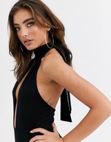 Thumbnail for your product : ASOS DESIGN going out deep plunge maxi dress