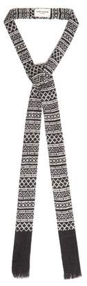Saint Laurent Tribal Print Wool Blend Crepe Tie - Mens - Black Multi