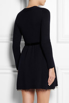 Thumbnail for your product : RED Valentino Point d'esprit-trimmed wool dress