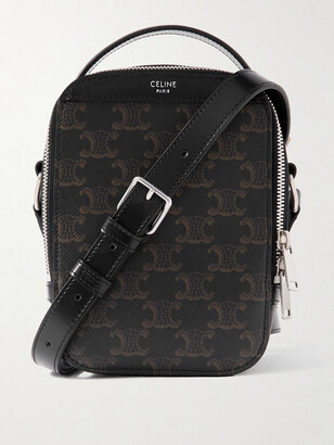 【CELINE】HOMME Debossed Full-Grain Leather Messenger Bag CELINE HOMME Romy Large Full-Grain Leather Messenger Bag for