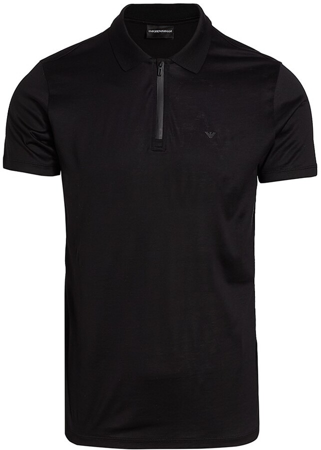 Emporio Armani QuarterZip Polo Shirt ShopStyle