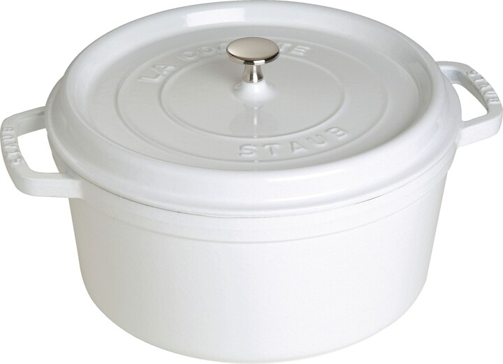 Staub Cast Iron 7 qt, Round, Dutch Oven, Pure-white
