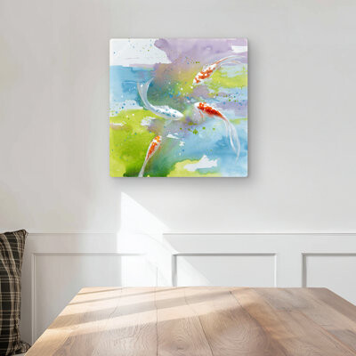 Begin Edition International Inc. Koi Fish in Colorful Water - Livingroom Pets Metal Print