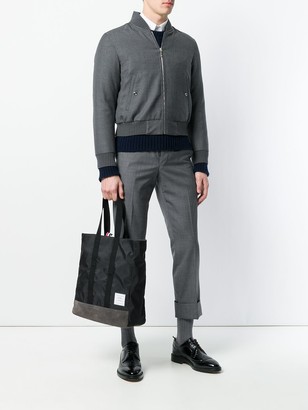 Thom Browne Logo-Patch Two-Toned Tote Bag