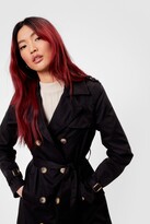 Thumbnail for your product : Nasty Gal Womens Longline Belted Trench Coat - Black - 14