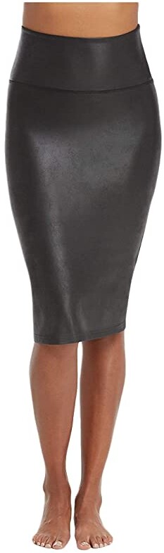 faux leather skirt spanx