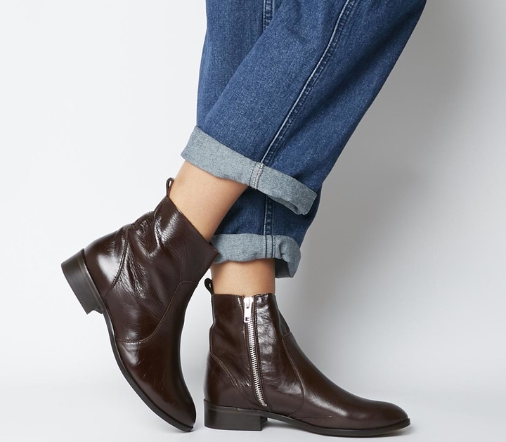 soft leather flat boots
