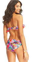 Thumbnail for your product : California Waves Tropical-Print Bandeau Bikini Top