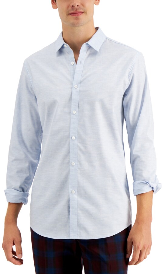 INC International Concepts Mens Garment Dye Linen Shirt 