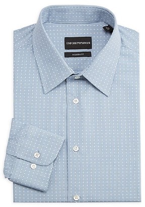 Emporio Armani Modern-Fit Geometric Square Dress Shirt
