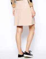 Thumbnail for your product : ASOS Design DESIGN A-Line skirt in patent PU