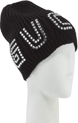 Gucci Game Guccy Rib-Knit Wool Beanie Hat
