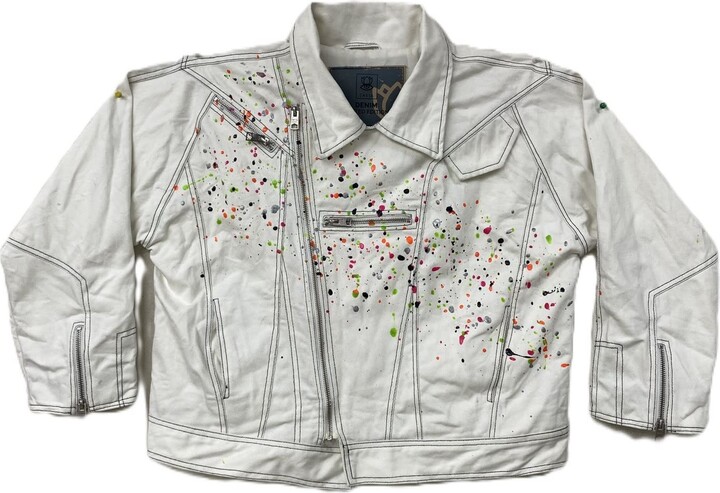 Zastastudio Color Palette Raw Denim Oversized Multispots Jacket G Six