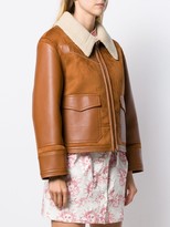 Thumbnail for your product : Stella McCartney Faux Leather Shearling-Trimmed Jacket