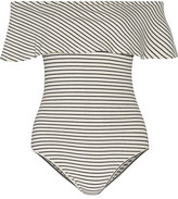 Thumbnail for your product : Kain Label Alessandra Off-The-Shoulder Striped Ribbed Jersey Bodysuit