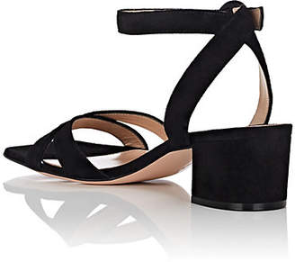 Gianvito Rossi Women's Suede Ankle-Strap Sandals - Black