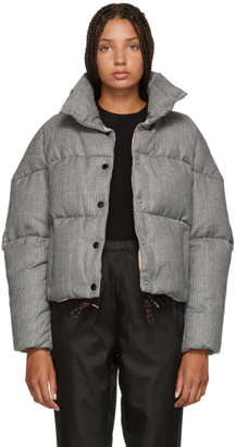 Moncler Black and White Houndstooth Down Cer Jacket