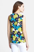 Thumbnail for your product : Anne Klein Floral Print Pleat Front Top (Regular & Petite)
